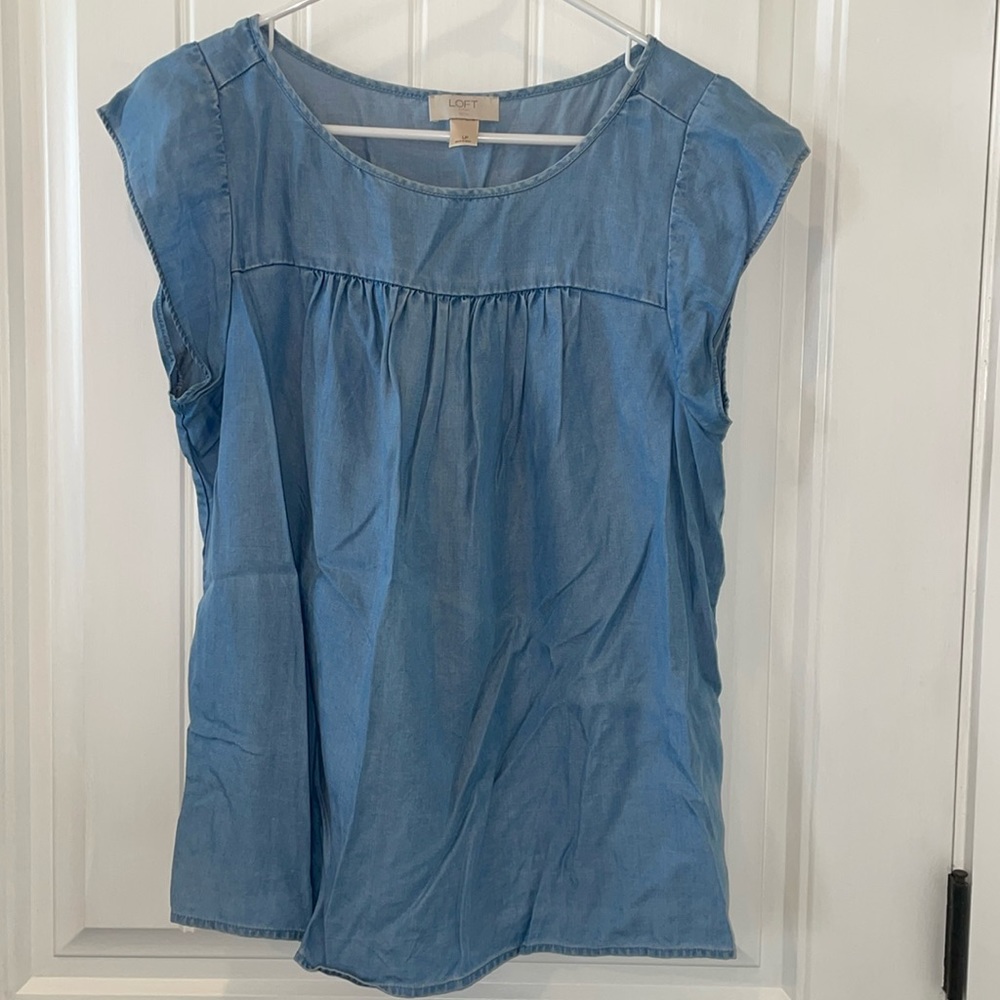 Loft Outlet Large Petite Chambray Blouse